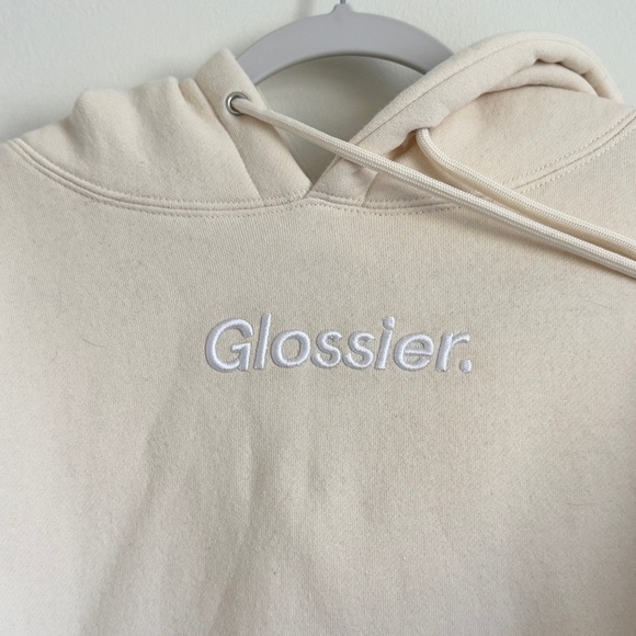 Glossier Limited Edition Hoodie Size XL soft pullover cream neutral oversized - Picture 6 of 7